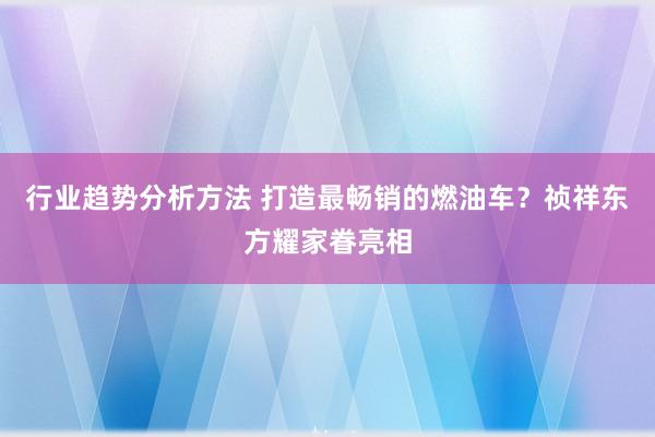 行业趋势分析方法 打造最畅销的燃油车？祯祥东方耀家眷亮相