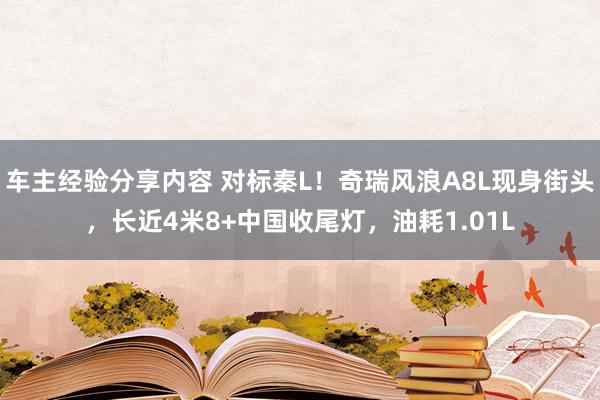 车主经验分享内容 对标秦L！奇瑞风浪A8L现身街头，长近4米8+中国收尾灯，油耗1.01L