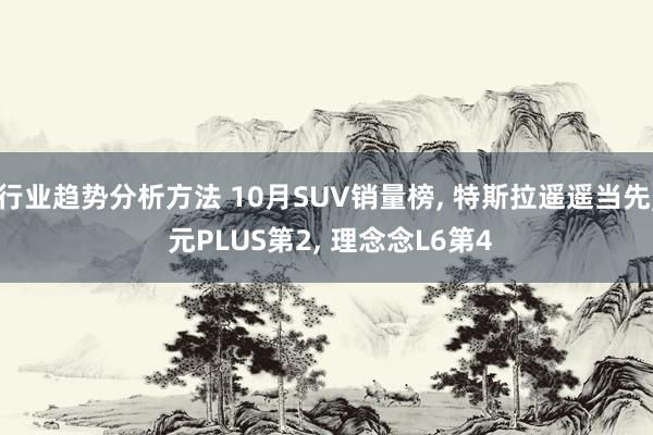 行业趋势分析方法 10月SUV销量榜, 特斯拉遥遥当先, 元PLUS第2, 理念念L6第4