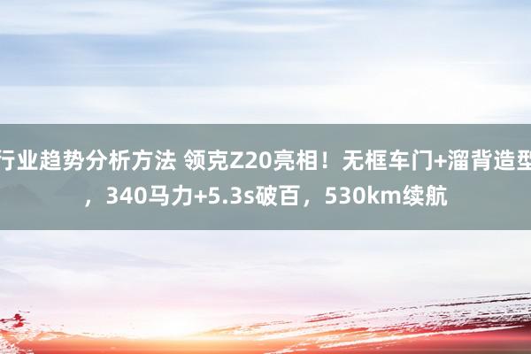 行业趋势分析方法 领克Z20亮相！无框车门+溜背造型，340马力+5.3s破百，530km续航