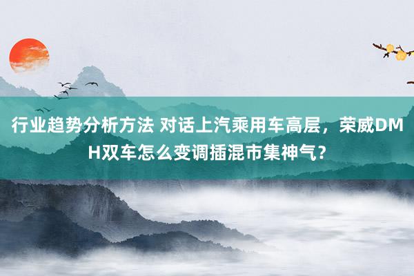 行业趋势分析方法 对话上汽乘用车高层，荣威DMH双车怎么变调插混市集神气？