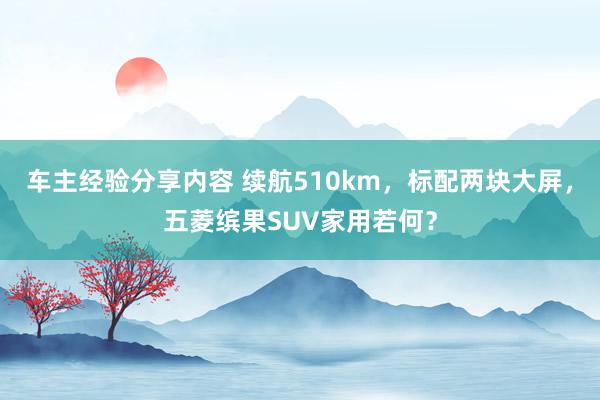 车主经验分享内容 续航510km，标配两块大屏，五菱缤果SUV家用若何？