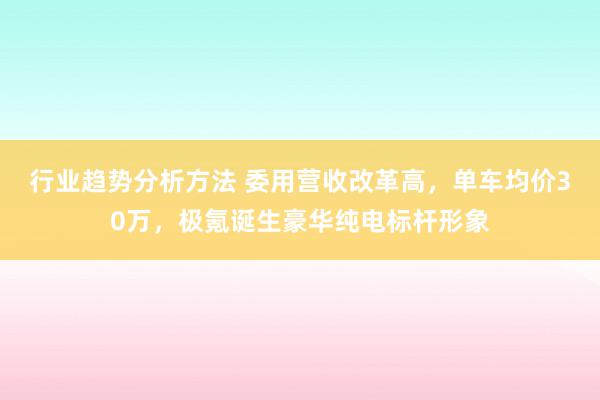 行业趋势分析方法 委用营收改革高，单车均价30万，极氪诞生豪华纯电标杆形象