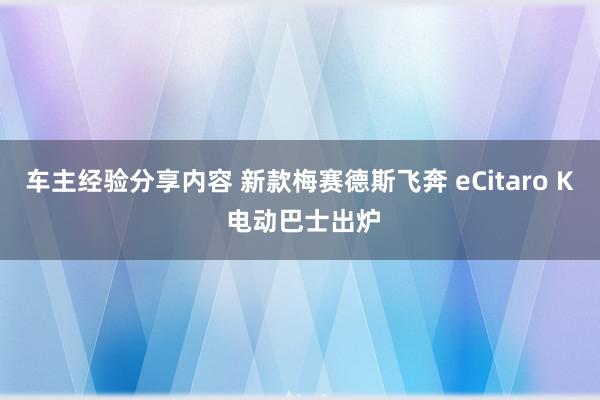 车主经验分享内容 新款梅赛德斯飞奔 eCitaro K 电动巴士出炉