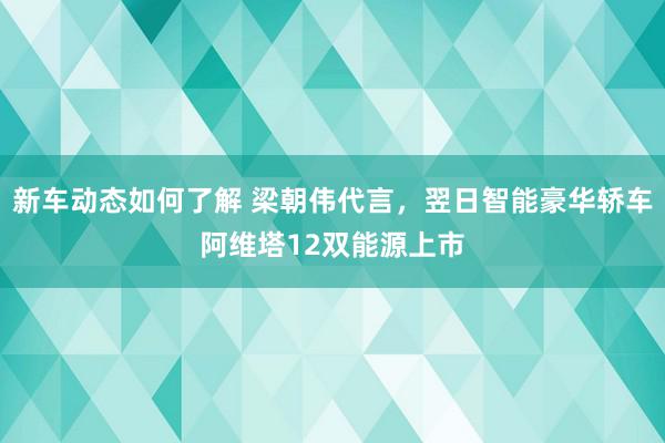 新车动态如何了解 梁朝伟代言，翌日智能豪华轿车阿维塔12双能源上市