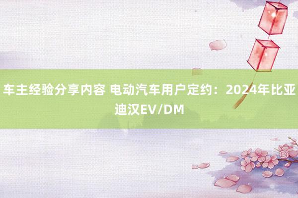 车主经验分享内容 电动汽车用户定约：2024年比亚迪汉EV/DM