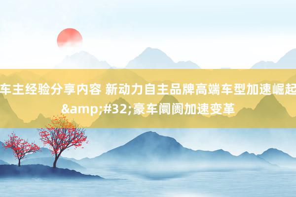 车主经验分享内容 新动力自主品牌高端车型加速崛起&#32;豪车阛阓加速变革