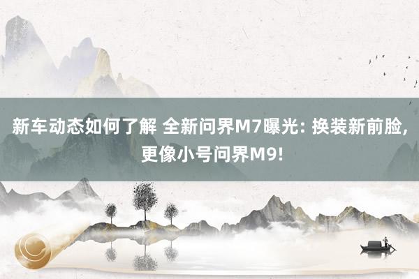 新车动态如何了解 全新问界M7曝光: 换装新前脸, 更像小号问界M9!