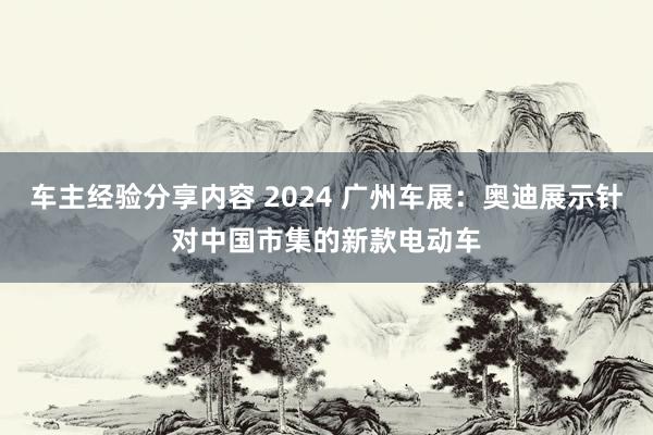 车主经验分享内容 2024 广州车展：奥迪展示针对中国市集的新款电动车