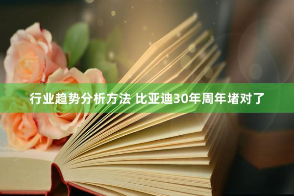 行业趋势分析方法 比亚迪30年周年堵对了