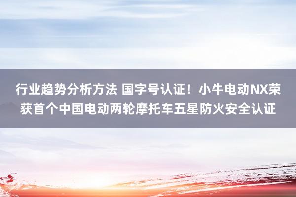 行业趋势分析方法 国字号认证！小牛电动NX荣获首个中国电动两轮摩托车五星防火安全认证