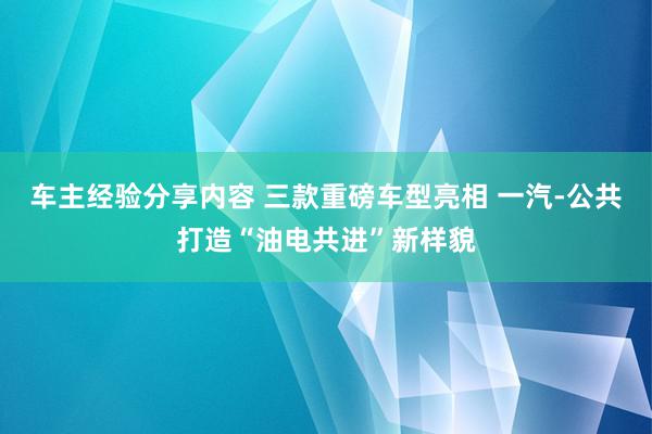 车主经验分享内容 三款重磅车型亮相 一汽-公共打造“油电共进”新样貌