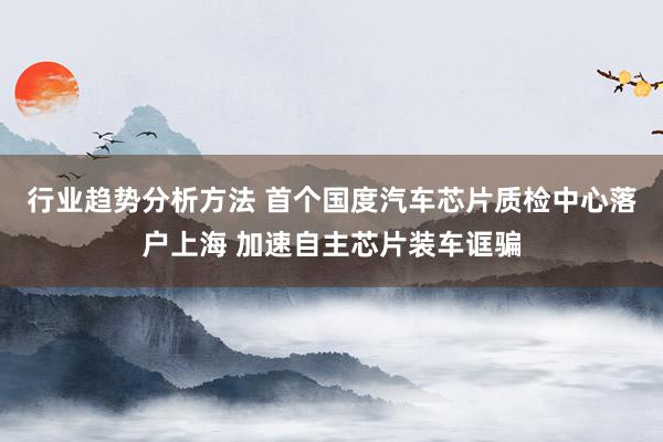 行业趋势分析方法 首个国度汽车芯片质检中心落户上海 加速自主芯片装车诓骗