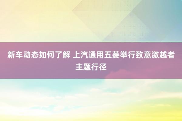 新车动态如何了解 上汽通用五菱举行致意激越者主题行径