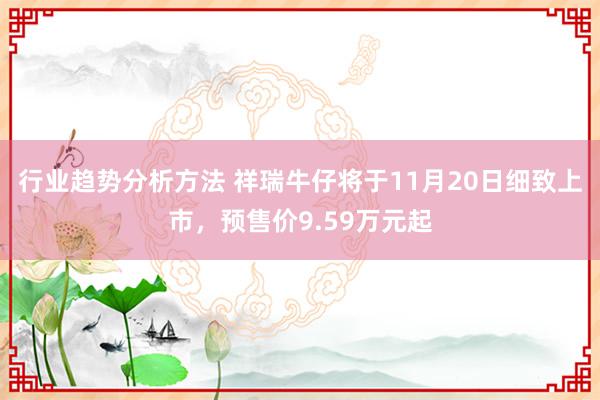 行业趋势分析方法 祥瑞牛仔将于11月20日细致上市，预售价9.59万元起